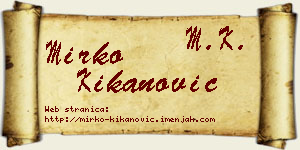 Mirko Kikanović vizit kartica